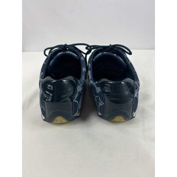 Coach Jayme Sneakers Blue 5.5 M Logo Print Retro Style Low Profile - Picture 3 of 8